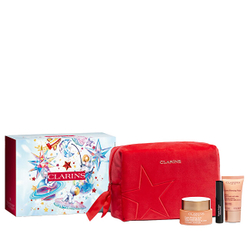 Fotoja e Set për kujdes ndaj lëkures Clarins Extra-Firming Collection, krem dite për fytyrë 50 ml + krem nate për fytyrë 50 ml + maskarë për qerpikë 3 ml + çantë kozmetike