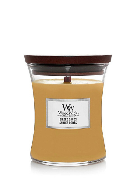 Fotoja e Qiri aromatik WoodWick Gilded Sands 275 g