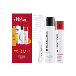 Fotoja e Set për flokë PAUL MITCHELL Hot Style, sprej stilues për flokë 300 ml + sprej mbrojtës nga nxetësia 200 ml + 1 krehër