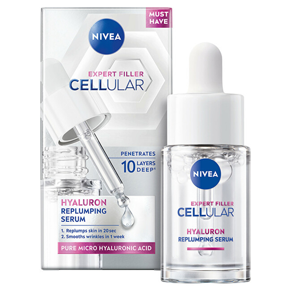 Fotoja e Serum hidratues kundër rrudhave me hidratues Cellular Expert Filler Nivea, 15 ml