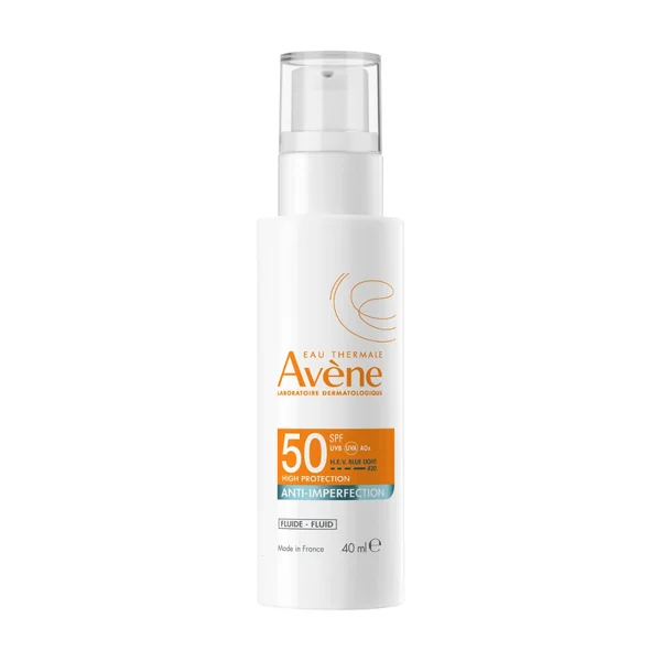 Fotoja e Xhel fluid mbrojtës kundër papërsosmërive të lëkurës SPF 50 Avène, 40 ml