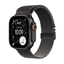 Fotoja e Apple Watch Ultra 3 Cellular 49mm Black Titanium Case with Black Titanium Milanese Loop, Large