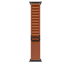 Fotoja e Apple Watch 49mm Loop, Terra Cotta Alpine Loop, Large, Black Titanium Finish