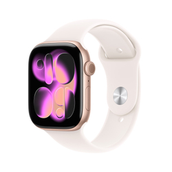 Fotoja e Apple Watch Series 11 GPS 42mm Rose Gold Aluminium Case with Light Blush Sport Band, M/L
