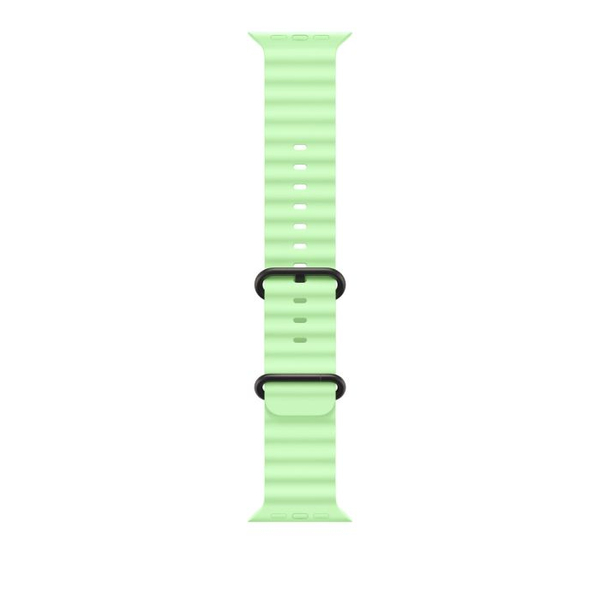 Fotoja e Apple Watch 49mm Band, Neon Green Ocean Band Extension, Black Titanium Finish