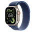 Fotoja e Apple Watch 49mm Loop, Blue/Bright Blue Trail Loop, S/M, Natural Titanium Finish, Picture 2
