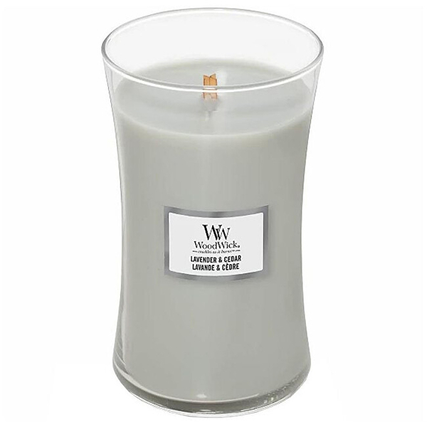 Fotoja e Qiri aromatik WoodWick Lavender & Cedar, 609,5 g