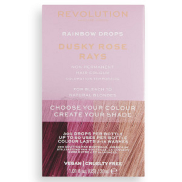 Fotoja e Ngjyrë për flokë Revolution Haircare Rainbow Drops, Dusky Rose Rays, 30 ml