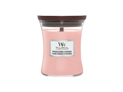 Fotoja e Qiri aromatik WoodWick Pressed Blooms & Patchouli Medium, 275 g