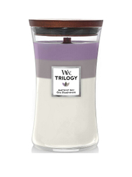 Fotoja e Qiri aromatik WoodWick Trilogy Amethyst Sky large, 609.5 g