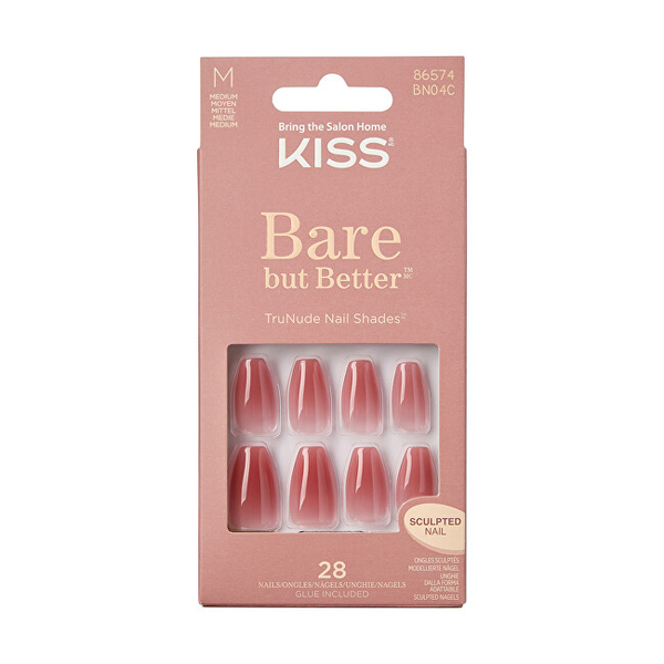 Fotoja e Thonj artificialë KISS Bare-But-Better Nails Nude Nude Nude, 28 copë