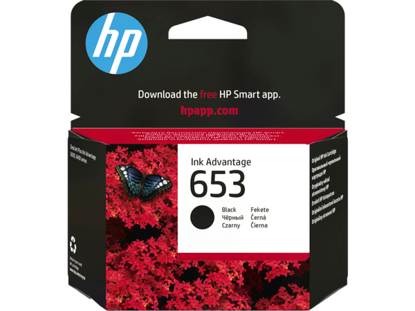Fotoja e Ngjyrë për printer HP 653, 6 ml, e zezë