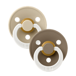 Fotoja e Biberon BIBS Colour Pacifier GLOW - 2 copë Bezhë / 6-18 Muaj