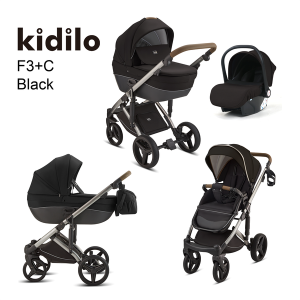 Fotoja e Karrocë Kidilo - Set 4në1 E zezë.
