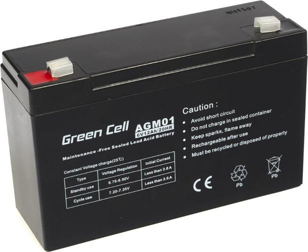 Fotoja e Bateri Green Cell AGM, 6V, 12Ah