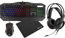 Fotoja e CA Chevron CA1425 4-in-1 RGB USB (Keyboard US Layout, Mouse, Headset, Pad) Set