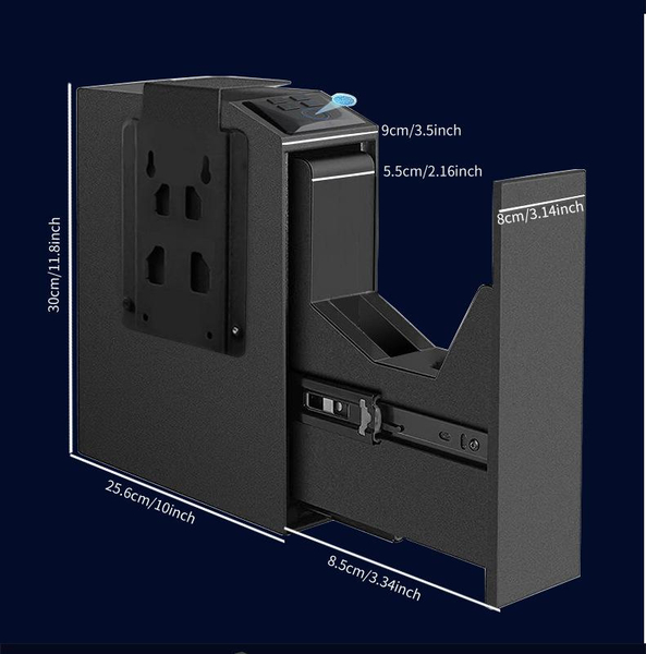 Fotoja e Kasafortë për armë OSPON, sistem biometrik, 4-shifëror, e zezë
