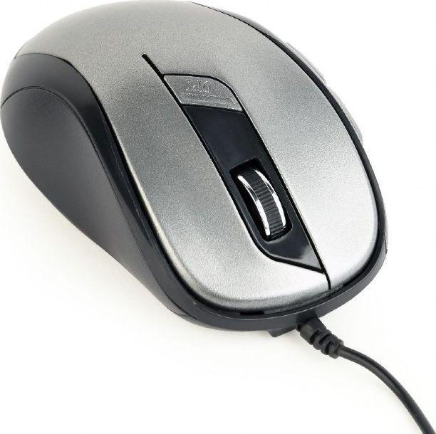Maus Gembird MUS-6B-01-BG, me kabllo, USB, i zi dhe i hirt