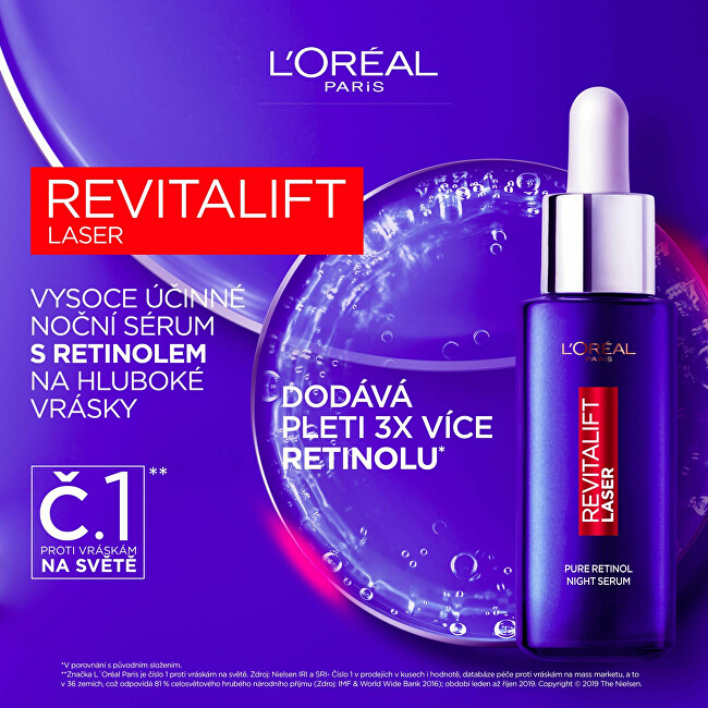 Серум за ноќна нега L'Oréal Paris Revitalift Laser X3 Retinol, 30 мл