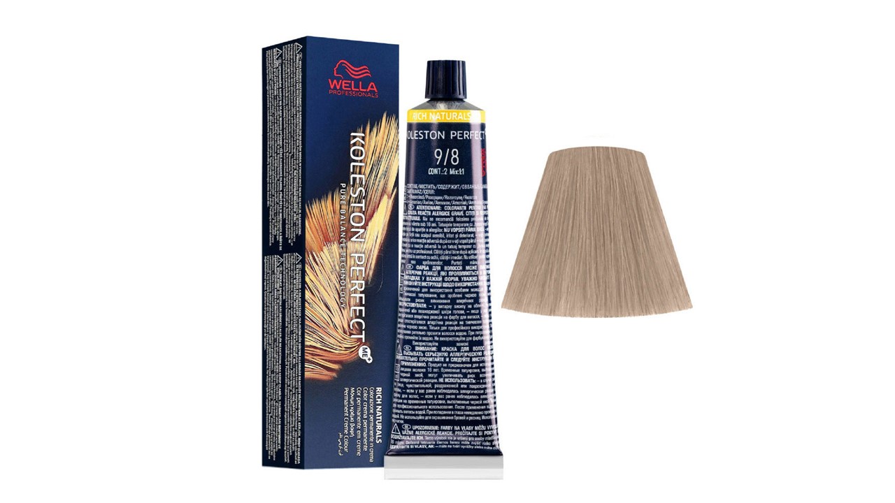 Ngjyrë për flokë Wella Koleston, 9/8 Very Light Blonde Pearl, 60 ml