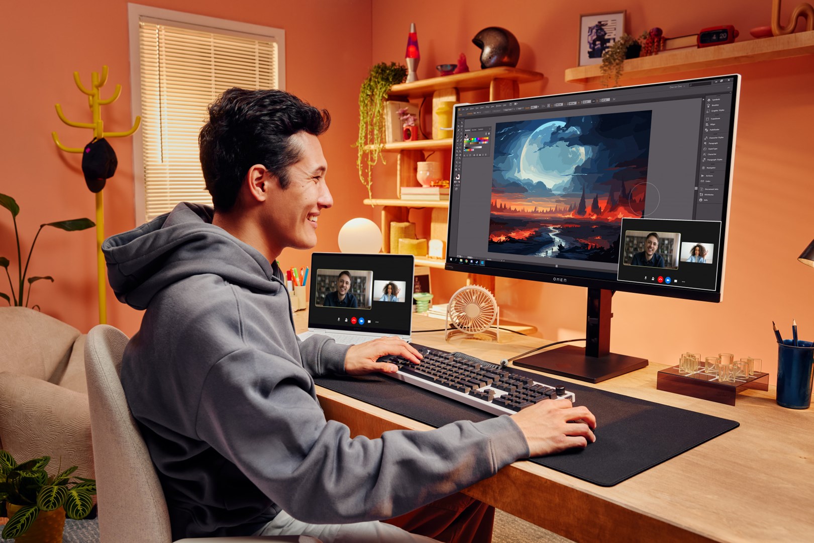 Monitor HP OMEN Transcend, 31.5" UHD OLED 240Hz, i bardhë/zi