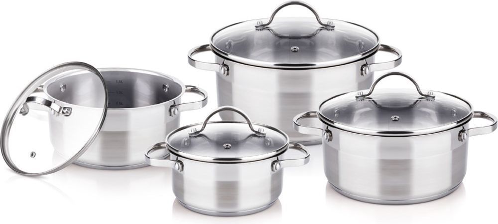 Set me tenxhere Lamart Elegant, 8 elemente, të argjendta