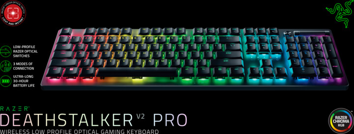 Тастатура за игри Razer DeathStalker V2 Pro, Red switch, US