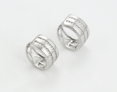 Set- unazë + vathë Xuping të veshur me platin, argjendtë/16.51mm