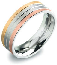 Unazë Boccia Titanium 0135-03, e argjendtë/artë/ari rozë