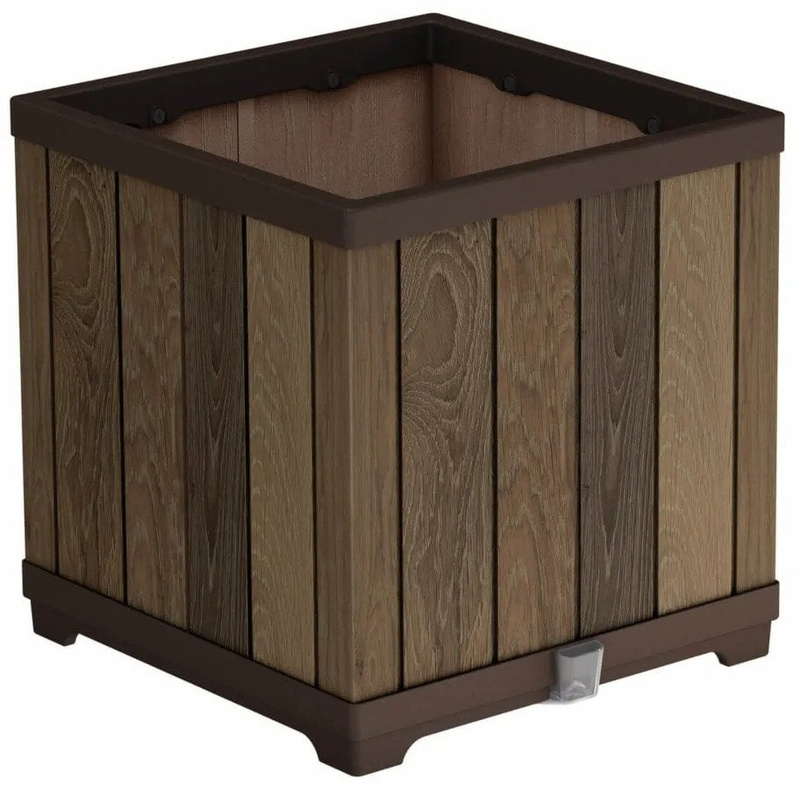 Saksi kopshti Keter Donica, 45.5cm, material technopolymer, ngjyrë walnut