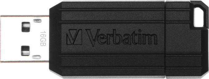 USB Verbatim PinStripe Pendrive, 16GB, e zezë