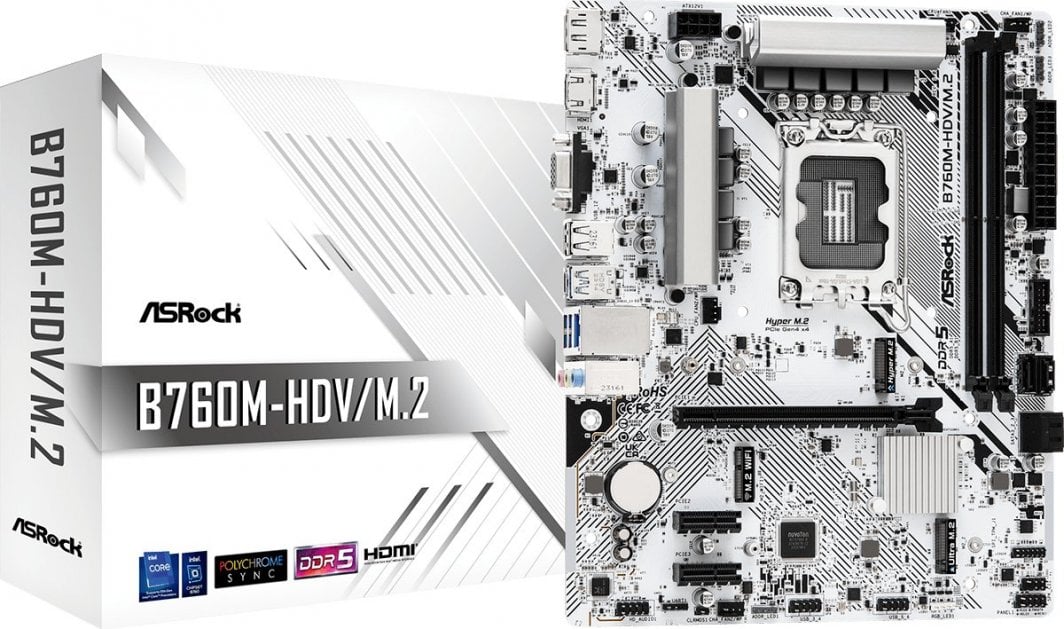 Pllakë amë ASRock B760M-HDV/M.2, Intel B760, Micro ATX Pllakë amë ASRock B760M-HDV/M.2, Intel B760, Micro ATX