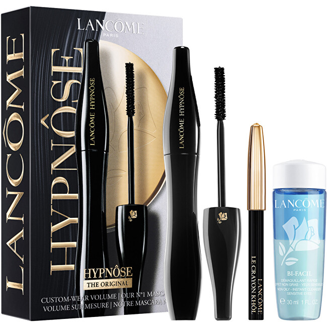 Комплет за шминкање очи Lancôme Hypnose, маскара за волумен Hypnose 6,2 мл + молив за очи Le Crayon Khol Noir 0,7 г + средство за отстранување шминка Bi-Facil со две компоненти 30 мл
