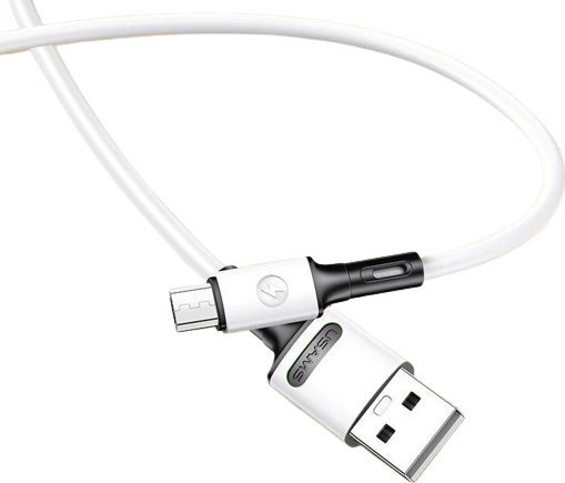 Kabllo USB USAMS, USB-A - microUSB, 1 m, e bardhë