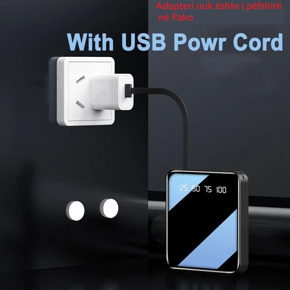 Power Bank UniTrade Mini 4 në 1, i zi