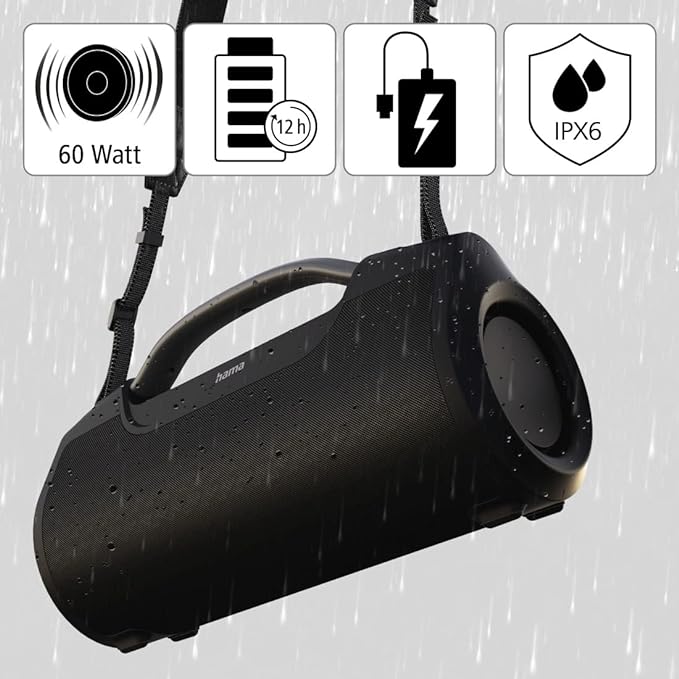 Altoparlant Hama Bluetooth® "SoundBarrel", IPX6, 60W, powerbank