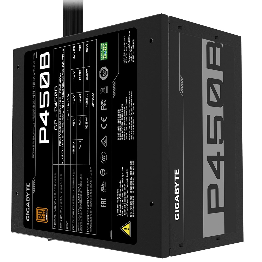 Извор на енергија Gigabyte P450B, 20+4 pin ATX, 450 W