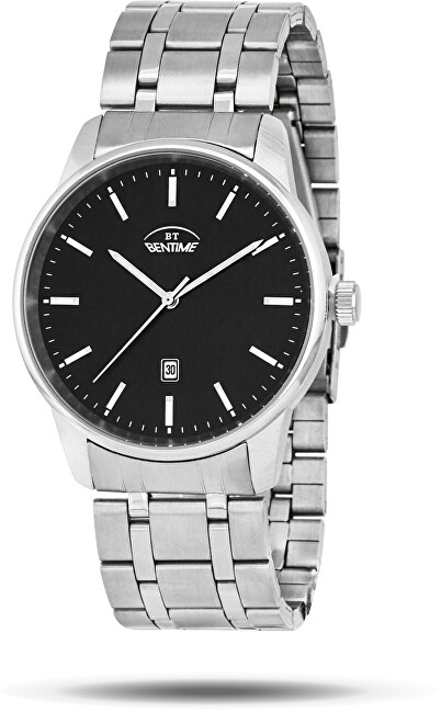 Orë dore për meshkuj Bentime 007-9MA-PT210346B, e argjendtë/zezë