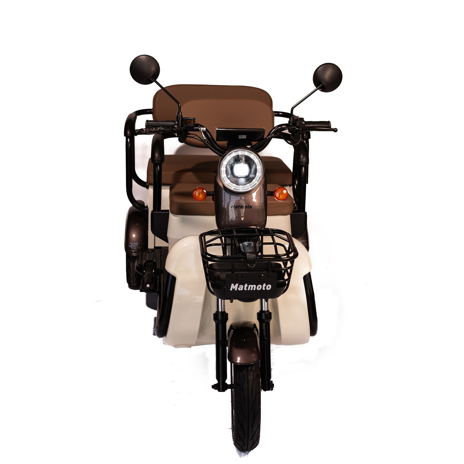 Skuter elektrik për 3 persona Mat Moto Motorcycle, 25 km/h, 1800W, i zi/ kaftë i errët