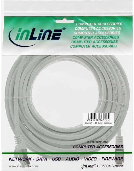 Kabllo InLine Patch SF / UTP, Cat.5e, 30m, e bardhë