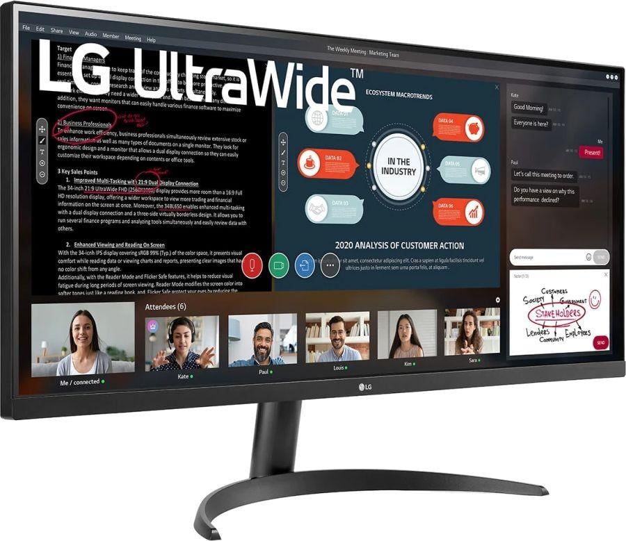 Monitor LG, 34", 75 Hz, HDMI x2, IPS, 2560 x 1080 (UWHD)