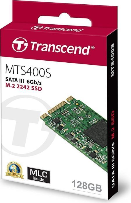 SSD диск Transcend MTS400, 128GB, M.2 2242 SATA III