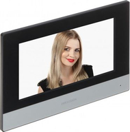 Interkom i brendshëm video Hikvision DS-KH6320-WTE1 IP, i zi/hirtë