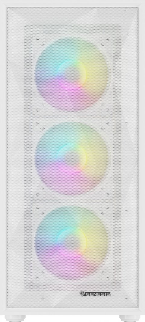 Куќиште за компјутер Genesis Diaxid 605 ARGB, бело, Midi Tower
