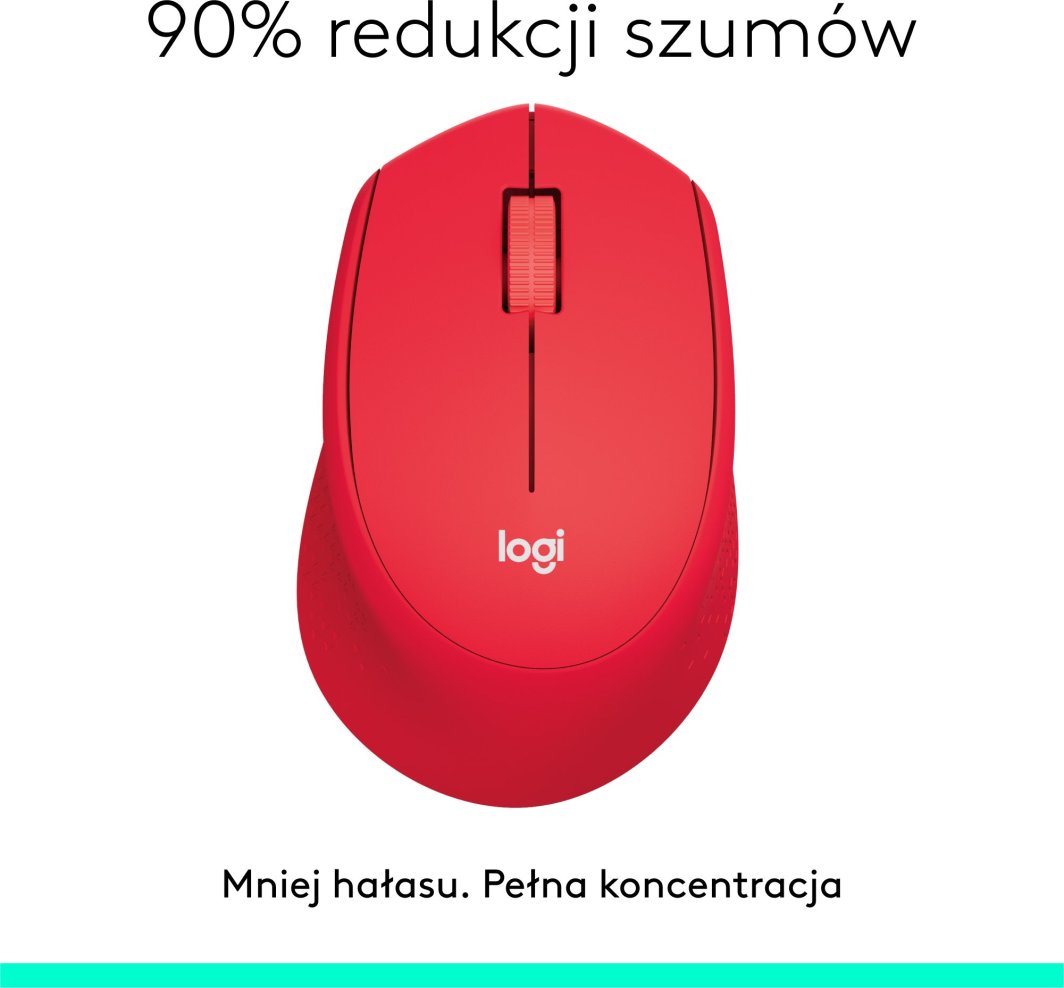 Глушец Logitech M330, wireless, USB, црвена