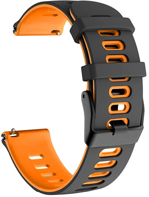 Rrip silikoni 4wrist për Garmin 20 mm, i zi/portokalli