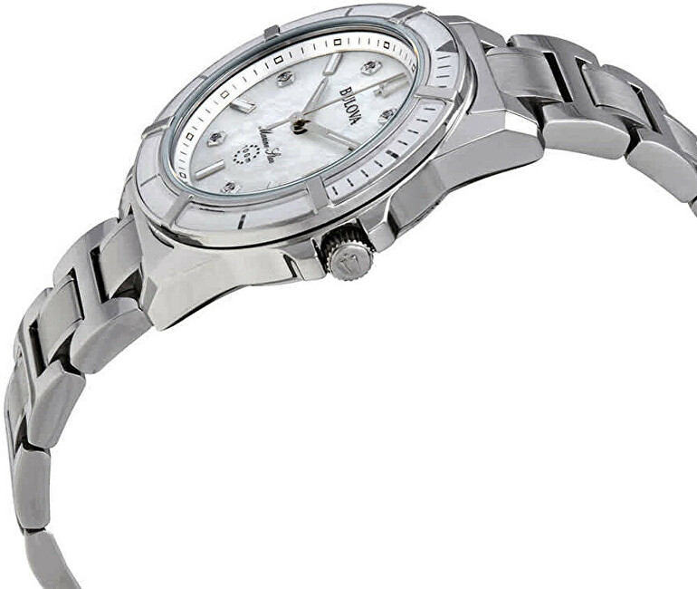 Orë dore për femra Bulova Marine Star 96P201, e argjendtë