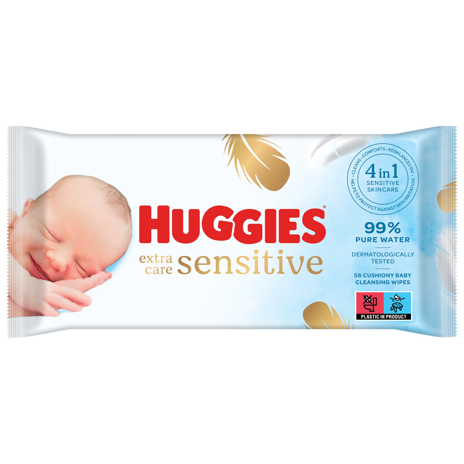 Faculeta të lagura Huggies® Extra Care Sensitive, 56 copë