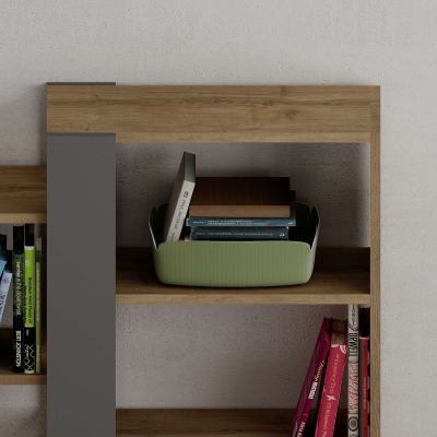 Raft për libra Decortie Lift (80 x 29 x 151 cm), kafe