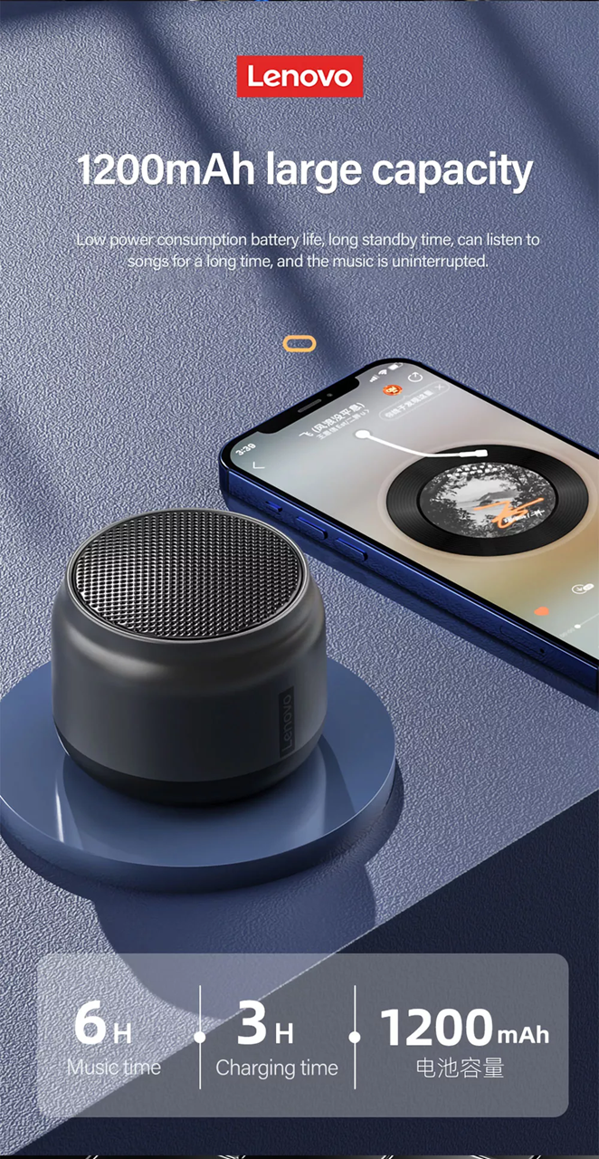 Altoparlant Lenovo K3 me Bluetooth, i hirtë